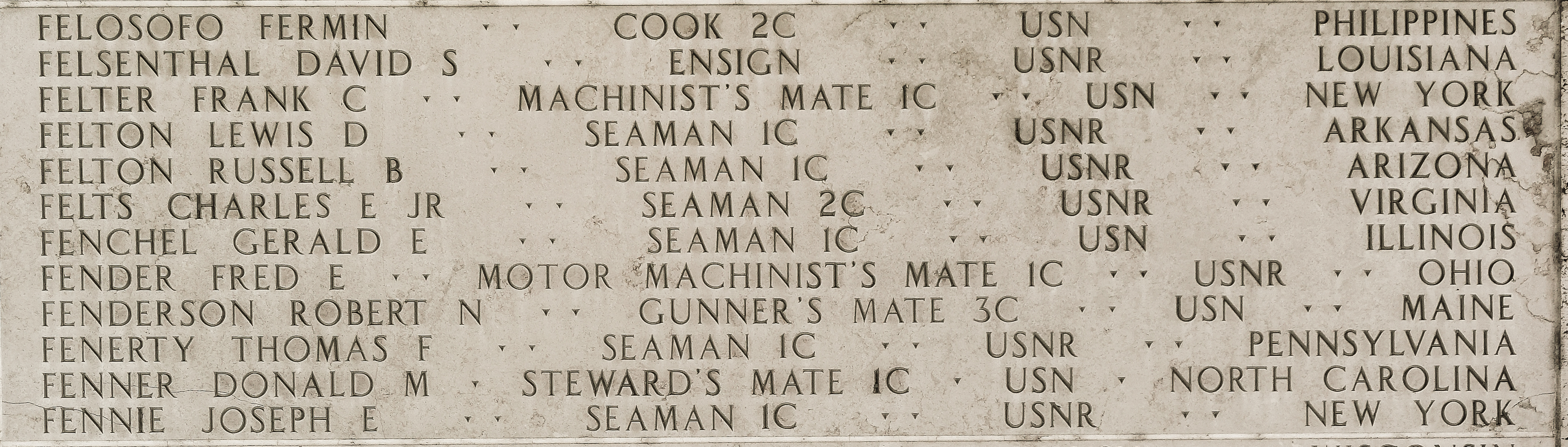 Joseph E. Fennie, Seaman First Class